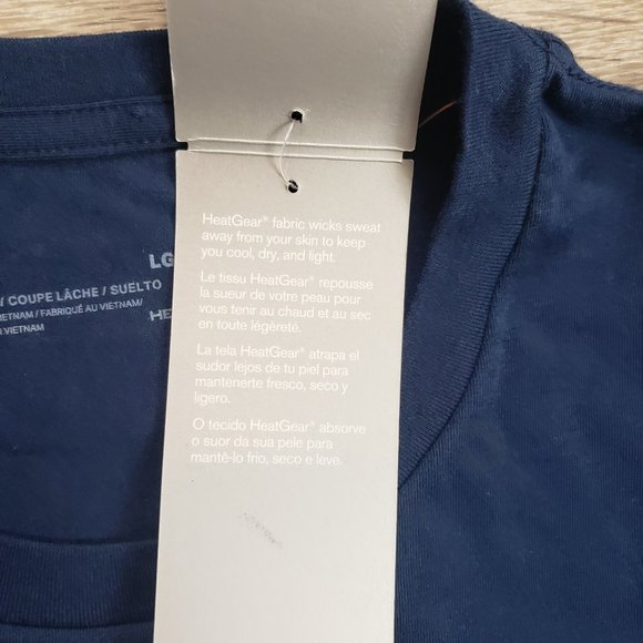 UNDER ARMOUR MEN BLUE WITH ORANGE LOGO SIZE LARGE - Picture 7 of 12